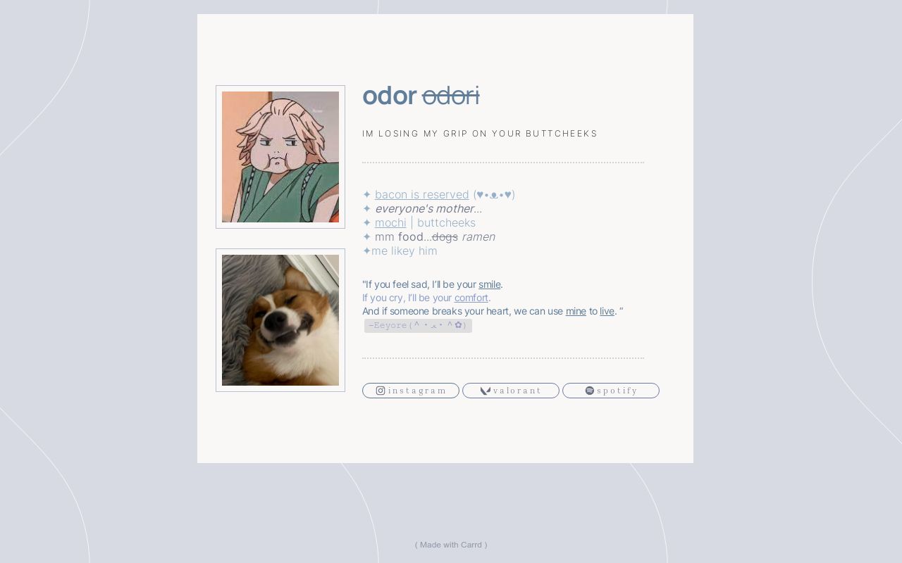 Carrd profile picture for @odor